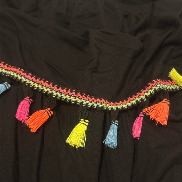 7th RAY Black multi Tassel Romper off shoulder SZ XL w/pockets vacay resort NWT - Picture 13 of 13